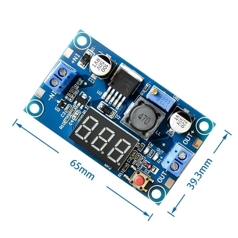 Diy With Electronics - LM2596電源モジュール ディスプレイ付き 3A 2.5-40V調整可能 DC-DCコンバーター 電子工作愛好家向けDIY用