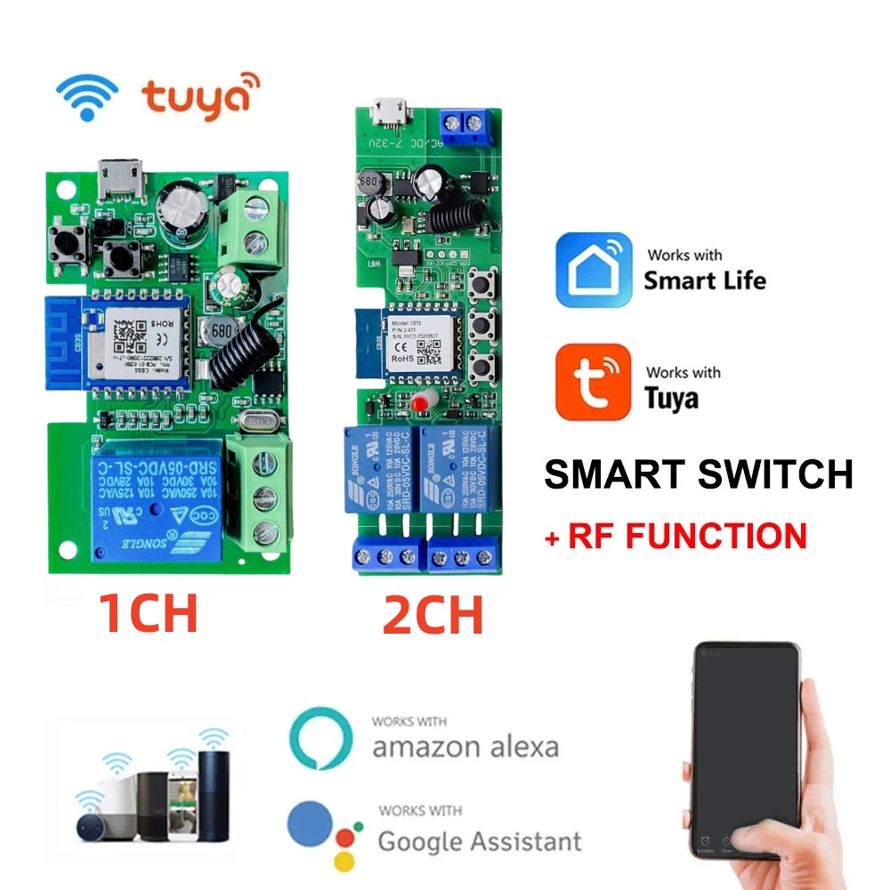 Relay Module 5V - Alexa スマートスイッチ Tuya スマートホーム 1CH 2CH