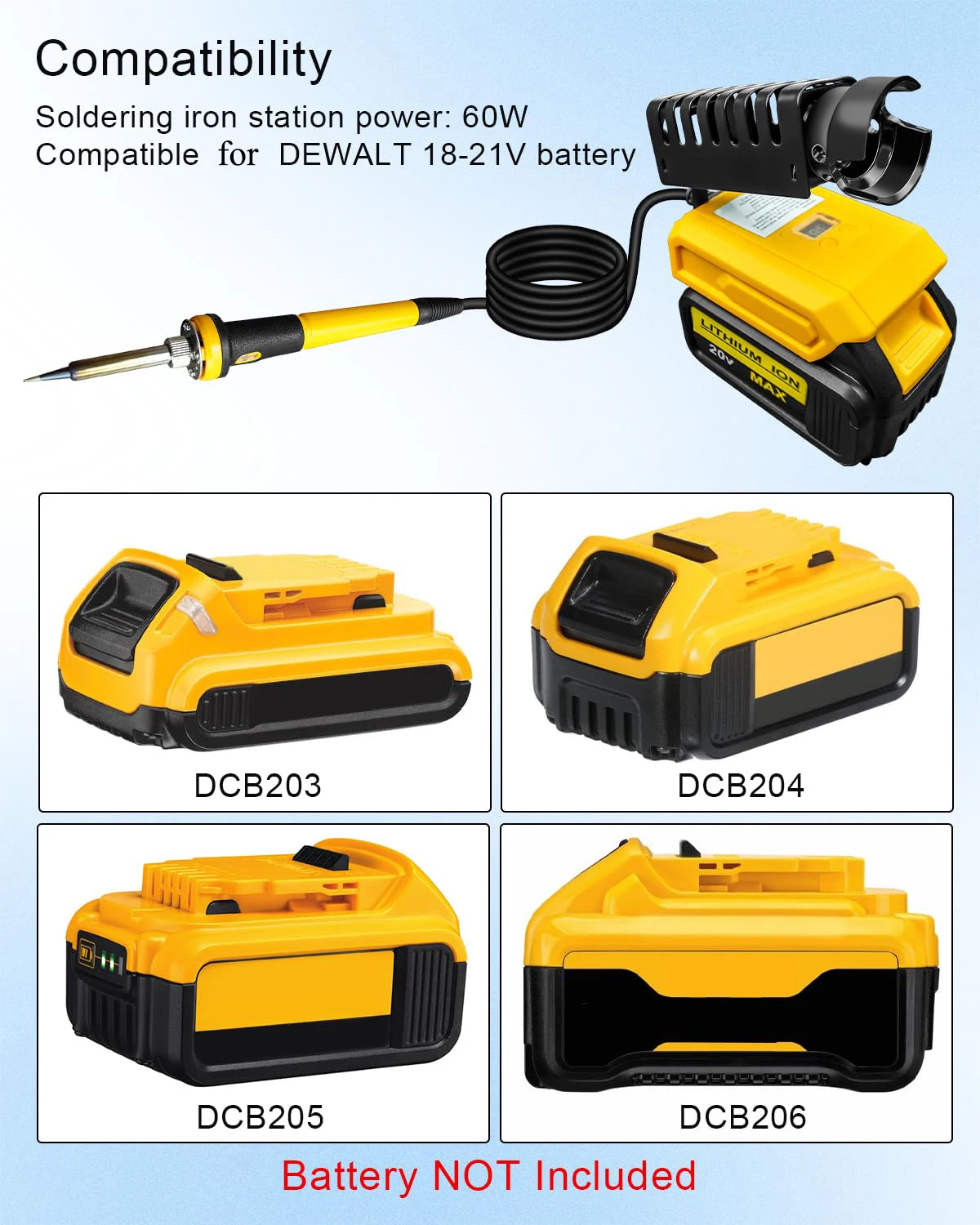 ポータブルはんだごてキット、Dewalt 20Vバッテリー対 - Diy Electronics Hobby のレビューと価格