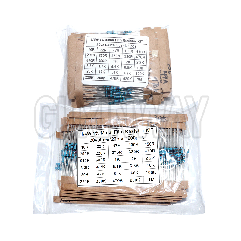 30種類パックアソートキット 1/4W 1%金属皮膜抵抗器キ - Resistor Kit 1 4W のレビューと価格