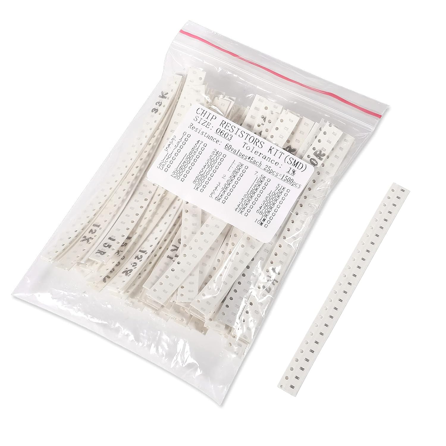 1500 個 0603 SMD 抵抗キット、0 オーム-10 - Resistor Kit 1 4W のレビューと価格