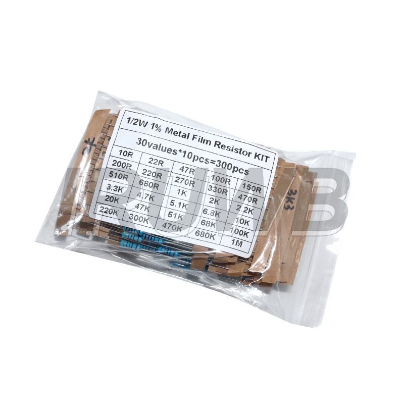 300個 1/4W 1/2W 1W 抵抗セット 1% 金属皮 - Resistor Kit 1 4W のレビューと価格