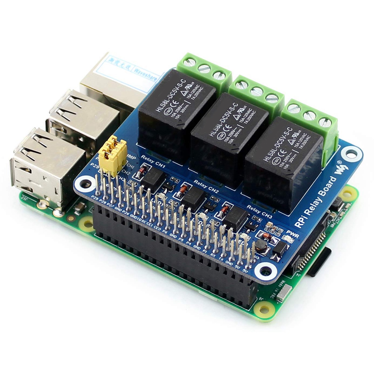 Waveshare 5V 3チャンネルリレーモジュール拡張ボ - Relay Module 5V のレビューと価格