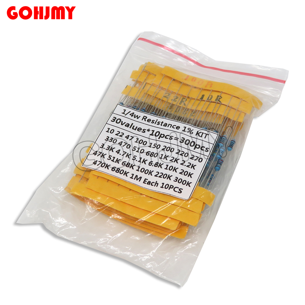 30 種類 1/4W 抵抗 1% 金属皮膜抵抗器パック詰め合 - Resistor Kit 1 4W のレビューと価格