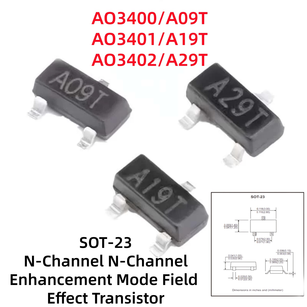 100-500個 AO3400/A09T AO3401/A1 - Diy Electronics Youtube Channel のレビューと価格