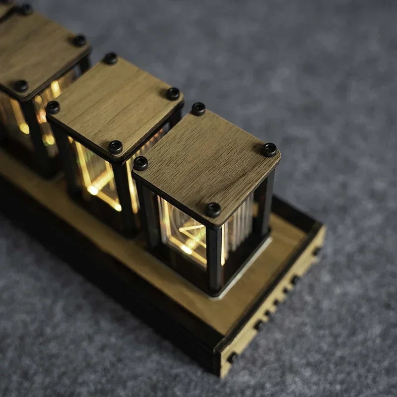 高級ニキシ管時計 木製DIY卓上時計 クリエイティブ電子デス - Diy Electronics Table のレビューと価格