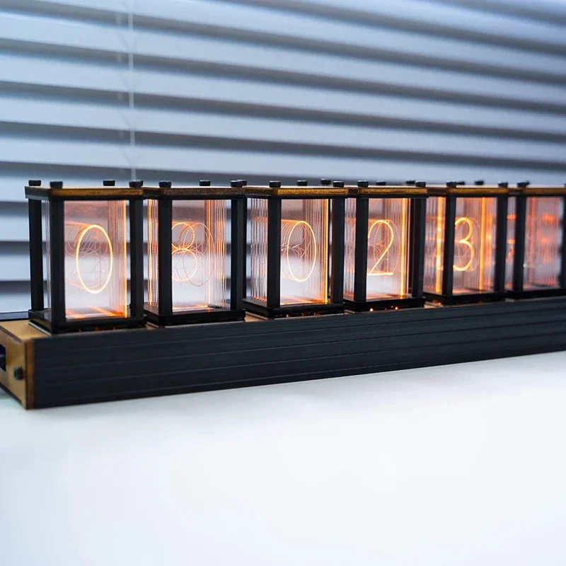 高級ニキシ管時計 木製DIY卓上時計 クリエイティブ電子デス - Diy Electronics Table のレビューと価格